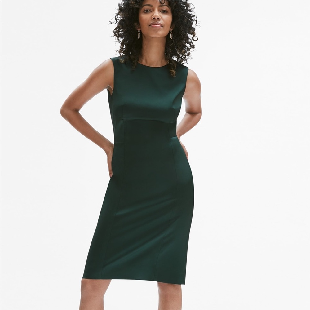 MWT MM Lafleur Alexa Sheath Dress 12 $265 Fir Grn